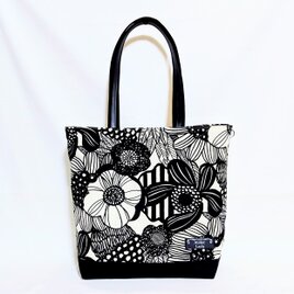 北欧の大きな花2WAY肩掛けトートバック