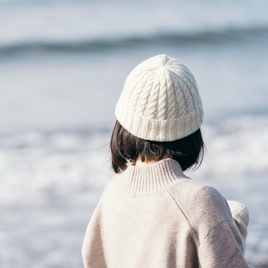 オーガニックウール｜ケーブル編みのニット帽