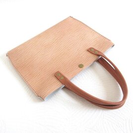 SALE開始～  バッグインにもピッタリ♪《牛革》フラットミニマルトート・ライトブラウン・0507