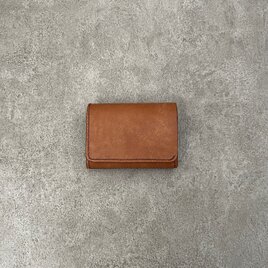 二つ折り財布　 茶（ホック）イタリアンレザー　＜A＞