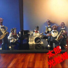 黒人ジャズバンド　フィギア　台座付き7点セット＋1体（足欠け）@@@