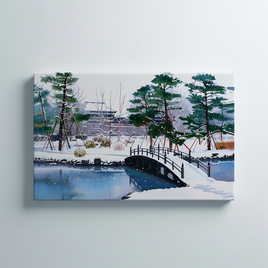 日本風景☆インテリアパネル｜キャンバスパネル｜金沢城｜アートパネル｜イラスト・ギフト・インテリア・ウォールアート