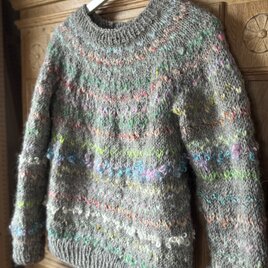 手紡ぎ毛糸のセーター　L