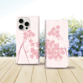 iPhoneスタンダード手帳型スマホケース （カメラ穴あり/はめ込みタイプ）【桜華（さくらばな）】