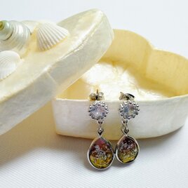 フラワーグラデーションで彩る耳元のエレガンス♡シルバーエレガントピアス