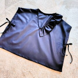 新春セール！濃紺上質ウールサイドリボンベスト