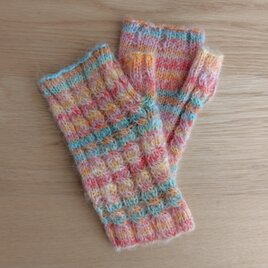 キャンディ：グラデーションヤーンのハーフミトン