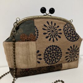 柿渋染め　がま口ショルダー　26A2