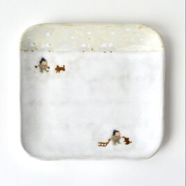 角皿［ 雪がつもったよ ］