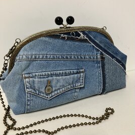 デニムリメイク　がま口ショルダー　26A3