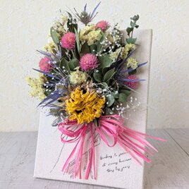 1点のみ！！mini・miniキャンバスボードアレンジ・ドライフラワーブーケ