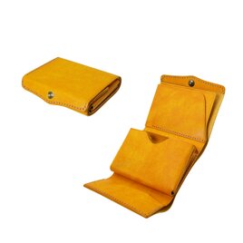 [送料無料] 圧倒的な携行性！カードサイズの極小三つ折り財布『timik ティミック』イエロー