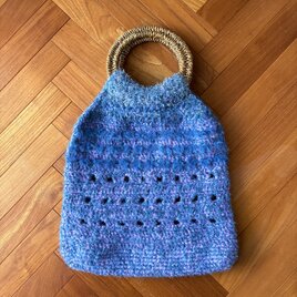 ブルーとピンクとシルバーのキラキラトートバッグ