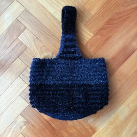 ブラック&グレーのシンプルキラキラトートバッグ