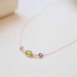 [Sot to] K10 ネックレス【ペリドット&タンザナイト】