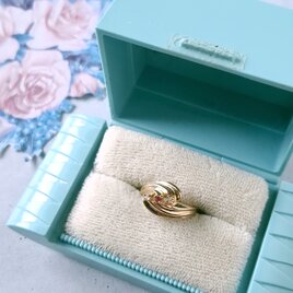 pink clear rhinestone ヴィンテージリング 9号