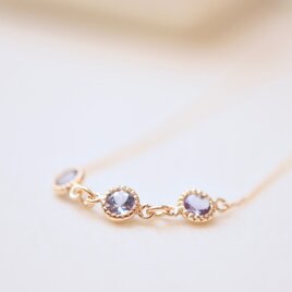 [Sot to] K10 ネックレス【ちいさな3粒 タンザナイト】