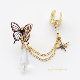 蝶々のイヤリング&イヤーカフ/クリア