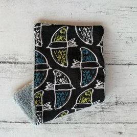 北欧風鳥　ハンカチタオル　ハーフハンカチ　マイクロファイバー　プチギフト