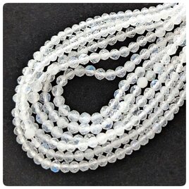 ∴天然石ビーズ∵レインボームーンストーン ラウンドカット2サイズセット