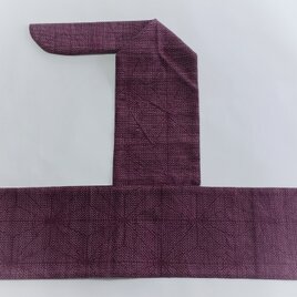 弓巻き　紬　赤紫　麻の葉