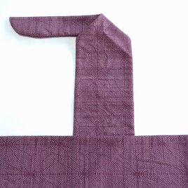 弓巻き　紬　赤紫　麻の葉