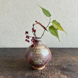 信楽 小徳利の一輪挿し｜穴窯焼成｜焼締｜古信楽白荒土