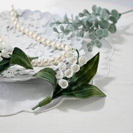 布花　幸せ運ぶすずらんのコサージュ　大人フォーマル