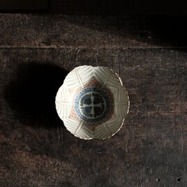 素敵な形状◆側面はブルー　古伊万里　瑠璃釉染錦金彩鉢　骨董・antique アンティーク　和食器　古民家　江戸後期【ニュー有り】