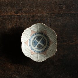 素敵な形状◆側面はブルー　古伊万里　瑠璃釉染錦金彩鉢　骨董・antiques アンティーク　和食器　古民家　古道具　江戸後期