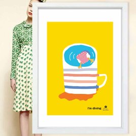 潜ってるんだってば〜　アヒル　送料無料 　あらゆすお部屋のポスター　ポスター　アートポスター　アート/sei検索新着順　3035