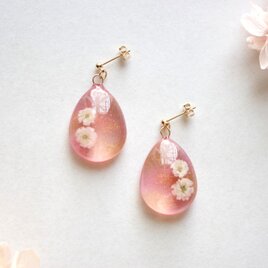 レジンアート　ドロップピアス〈ただ、恋に落ちて〉