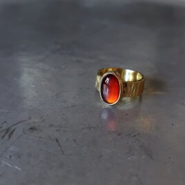 ヘソナイトガーネット真鍮リング#11
