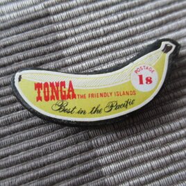 トンガ王国　バナナ切手ブローチ10695