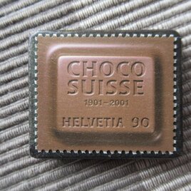 スイス　チョコレート切手ブローチ10708