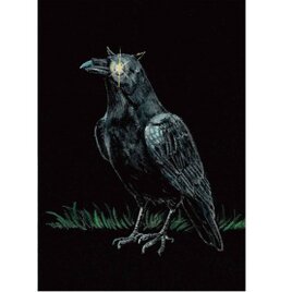 絵本と原画セット 絵本「猫木霊と黒猫木霊」 徳島洋子作品 原画タイトル「カラスに変身」