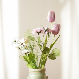 春のはじまりに ツインチューリップを含む 花束セット（5本）