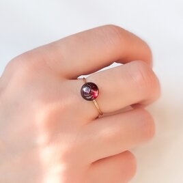 ガーネット 8mm 一粒フリーリング｜柘榴の指輪｜天然石｜ゴールド/シルバー｜1月誕生石 —Pomegranate—