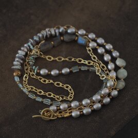 邂逅　パール×ラブラドライト×アクアマリン