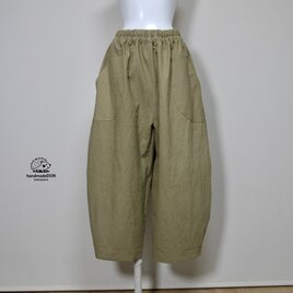 コクーンパンツ【ヴィンテージハーフ】モカベージュ（ハーフリネン）◆フリーサイズ