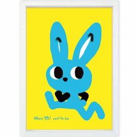 どこへ？　ウサギ　送料無料 　あらゆるお部屋のポスター　イラスト　ポスター　アートポスター　アート/sei検索新着順　3905