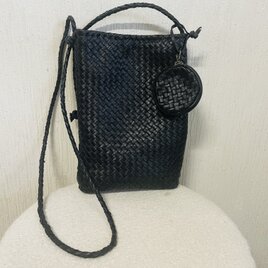 スペインメッシュレザーのミニショルダーバック