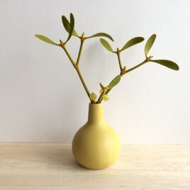 フラスコ型一輪挿し（丸・イエローマット）