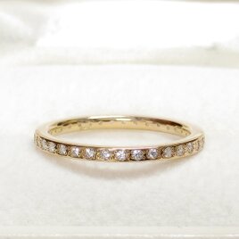 キュービックジルコニアとSV925のエタニティリング（受注後に製作致します、サイズはご相談下さい、ピンクゴールドメッキ）