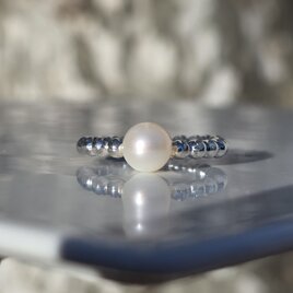 Ｐｅａｒｌ　まるまるつぶつぶ　淡水パール約7㎜　シルバーSV925リング