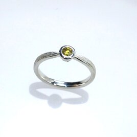 Pt900 ファンシーディープイエローダイヤモンドリング 0.166ct(中宝ソーティング付き)