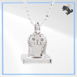 餅アザラシ シルバーネックレス あざらし アザラシ 動物 小動物 餅 おもち 海 アニマル ペット シルバーアクセサリー