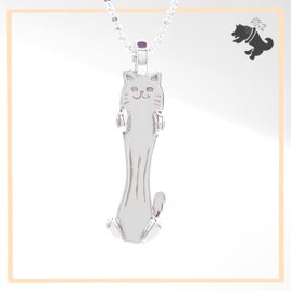 のび～るネコ シルバーネックレス ねこ ネコ 猫 キャット にゃんこ 動物 小動物 アニマル ペット シルバーアクセ