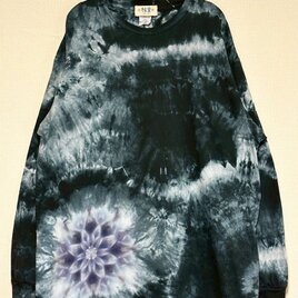 タイダイ 長袖 Tシャツ XXLサイズ 曼荼羅 ブラック ムラ染め HIPPIES DYE新作　 HD25-33