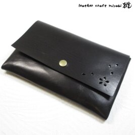 《ゴートスキン》一枚革の通帳ケース・「HANABIRA」シリーズ・0201